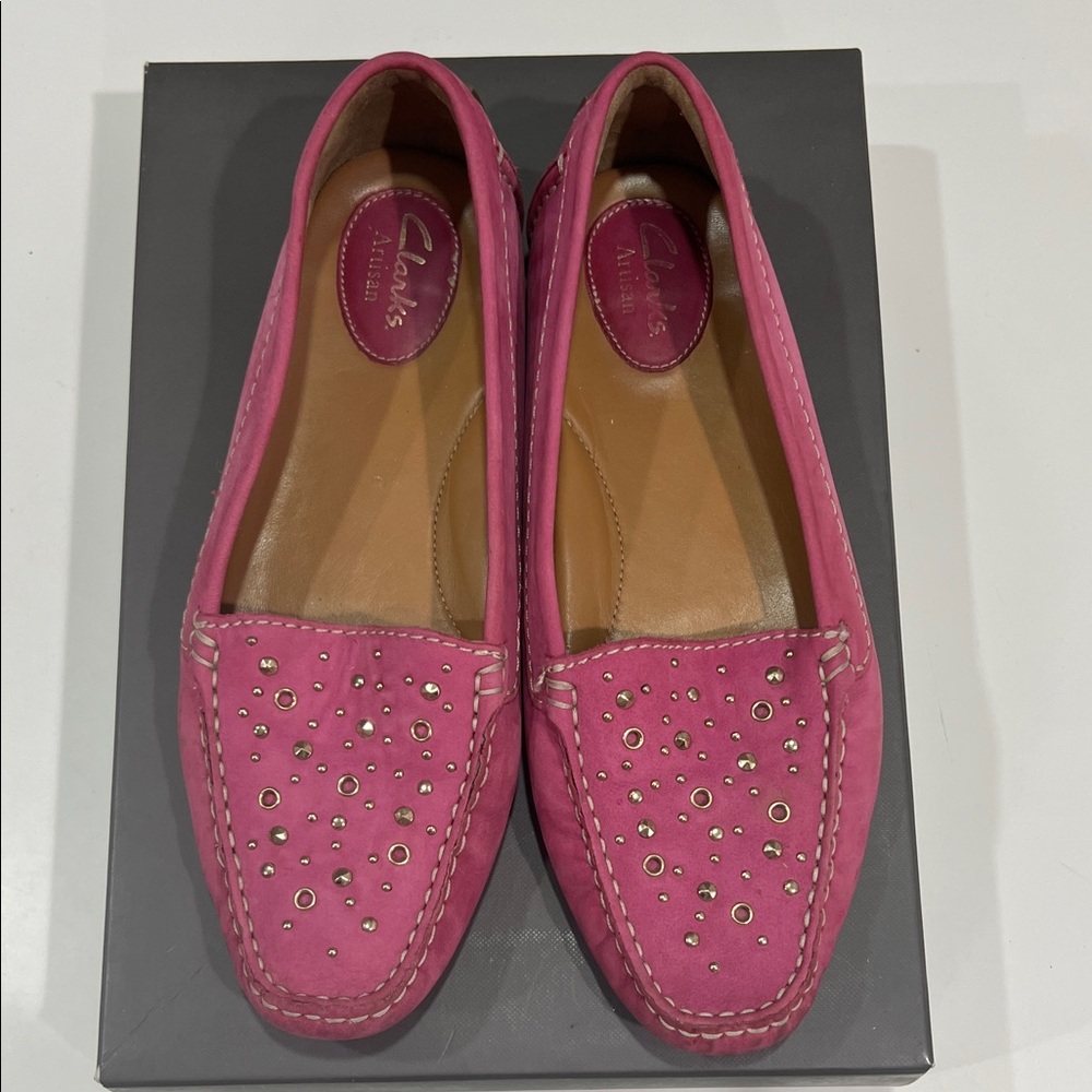 Clarks Women's Studded Pink Flats